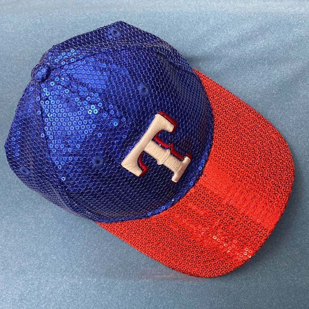Texas Rangers Victoria’s Secret PINK Sequin Sequence Bling Sparkle Baseball Cap - Picture 3 of 13